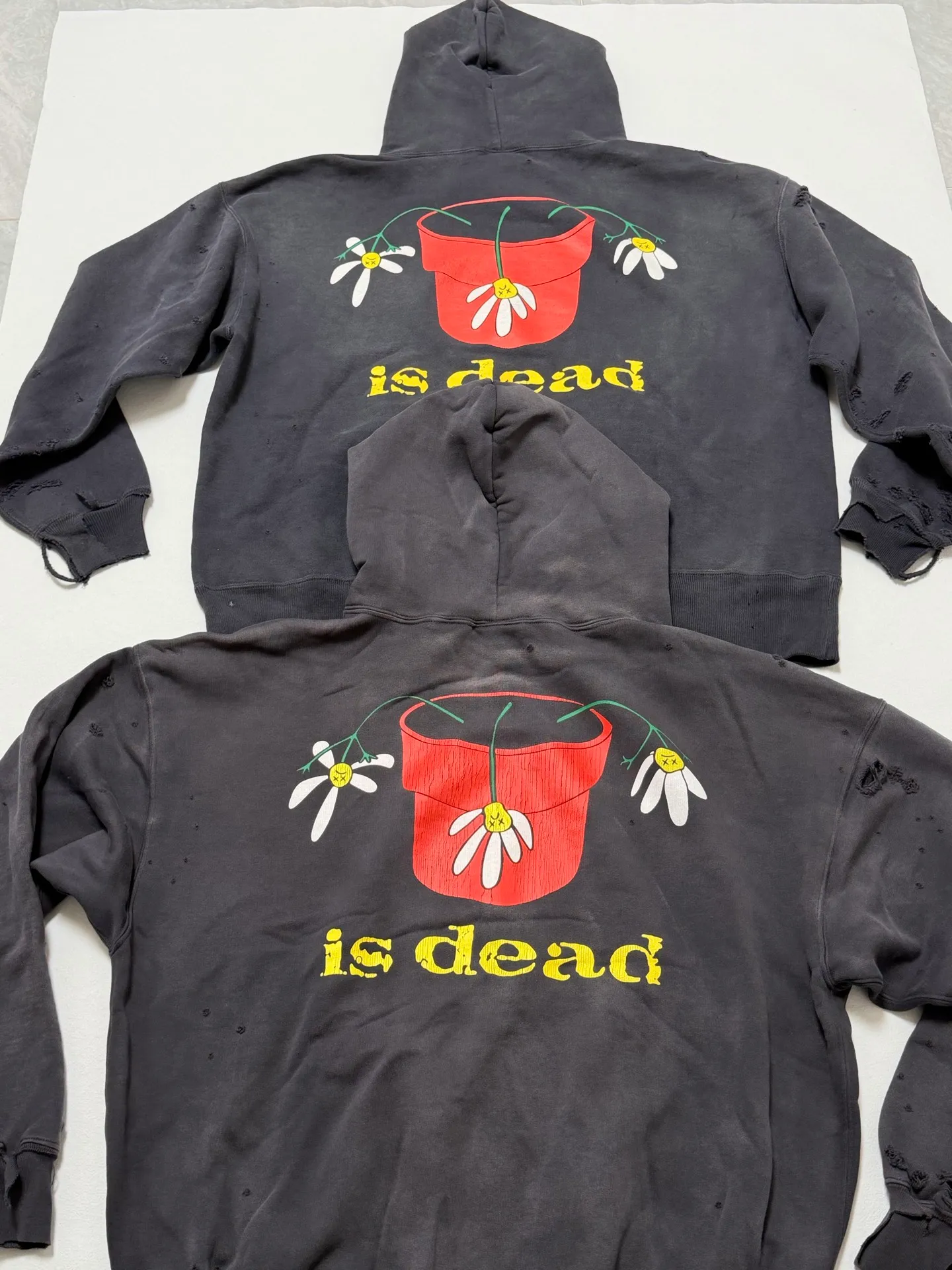 Prenatal planning SAINT Mxxxxxx × DE LA SOUL DLS_HOODIE/DE LA SOUL/BLK DE LA SOUL joint model potted plant destruction hoodie washed black S-XL